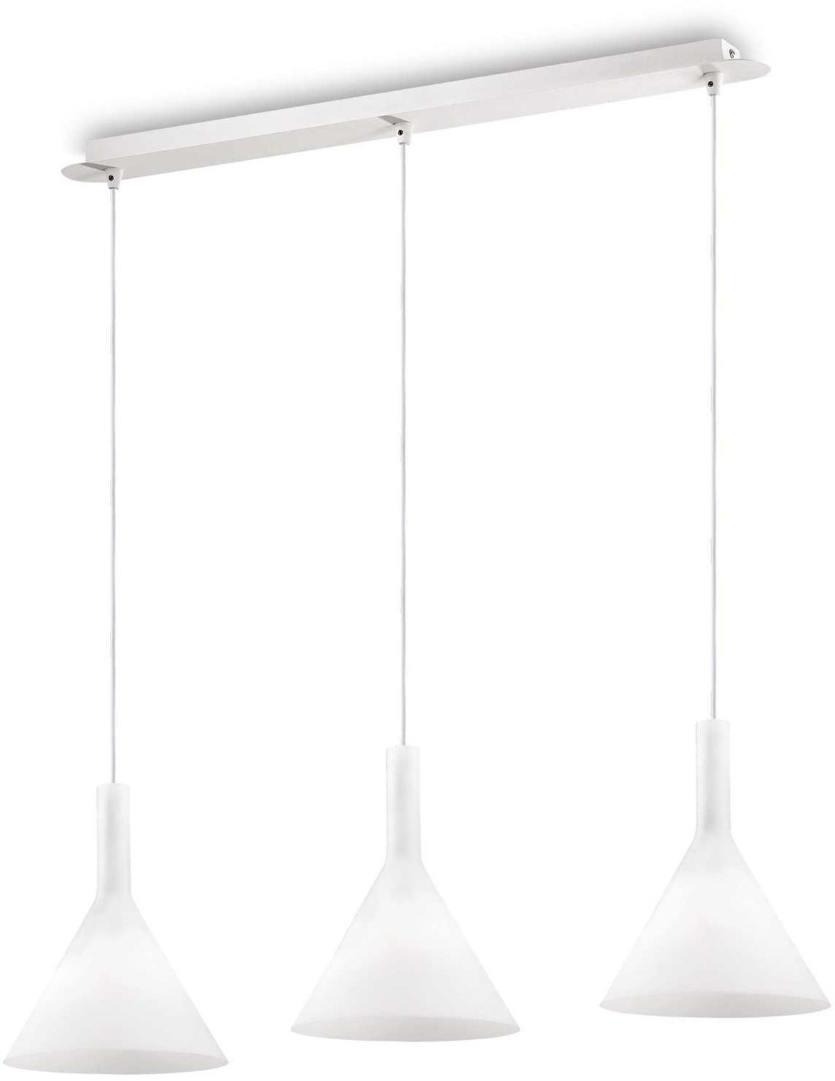 Cocktail, Pendel lampe, E14 max 3 x 40W, E14, hvid, glas, L820xHmin320/max1250xB200mm