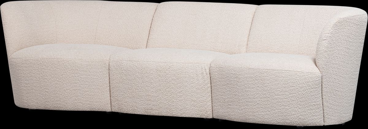 Coco, 3-personers sofa, creme, H70x72x227 cm