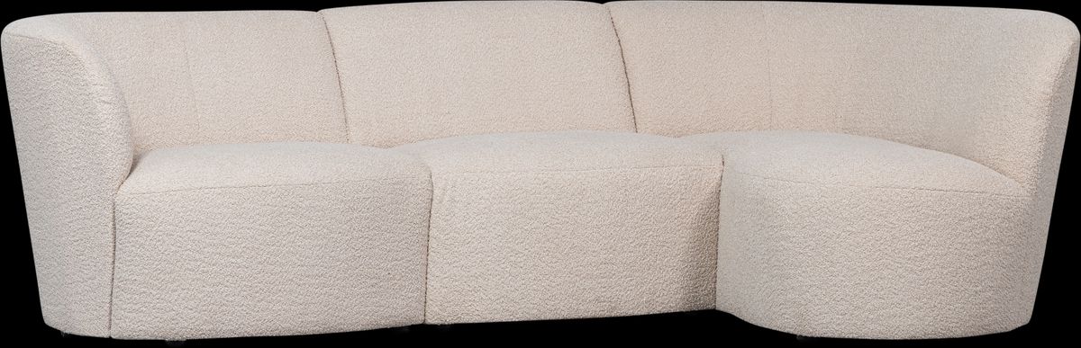 Coco, 3-personers sofa højrevendt, creme, H70x138x230 cm