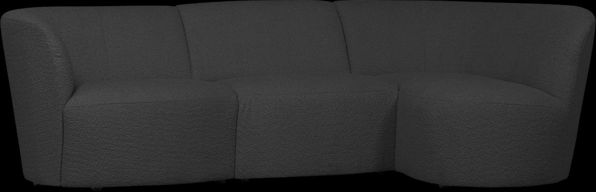 Coco, 3-personers sofa højrevendt, mørkegrå, H70x138x230 cm