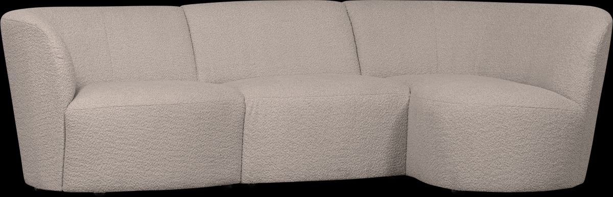 Coco, 3-personers sofa højrevendt, sand, H70x138x230 cm