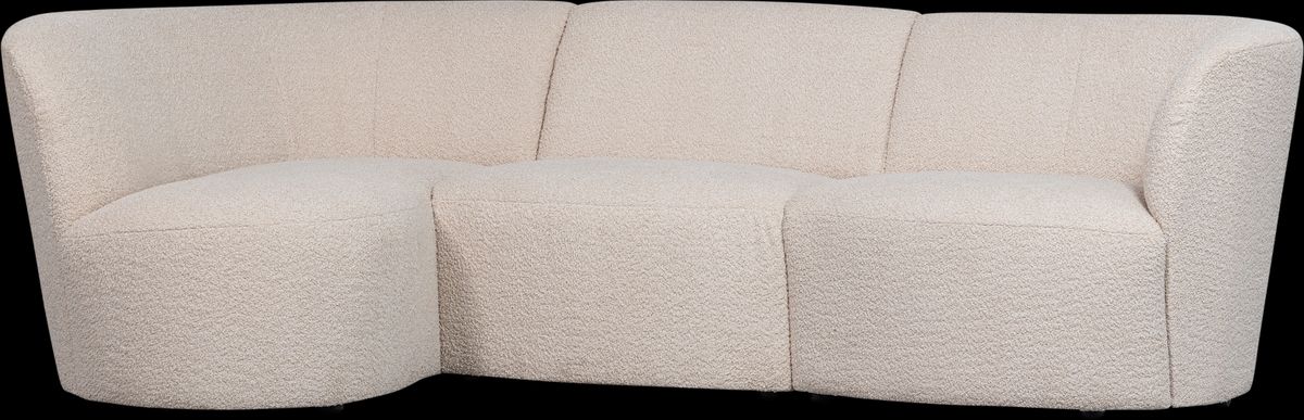 Coco, 3-personers sofa venstevendt, creme, H70x138x230 cm