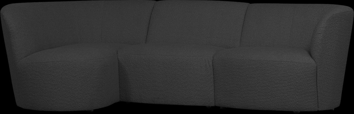 Coco, 3-personers sofa venstevendt, mørkegrå, H70x138x230 cm