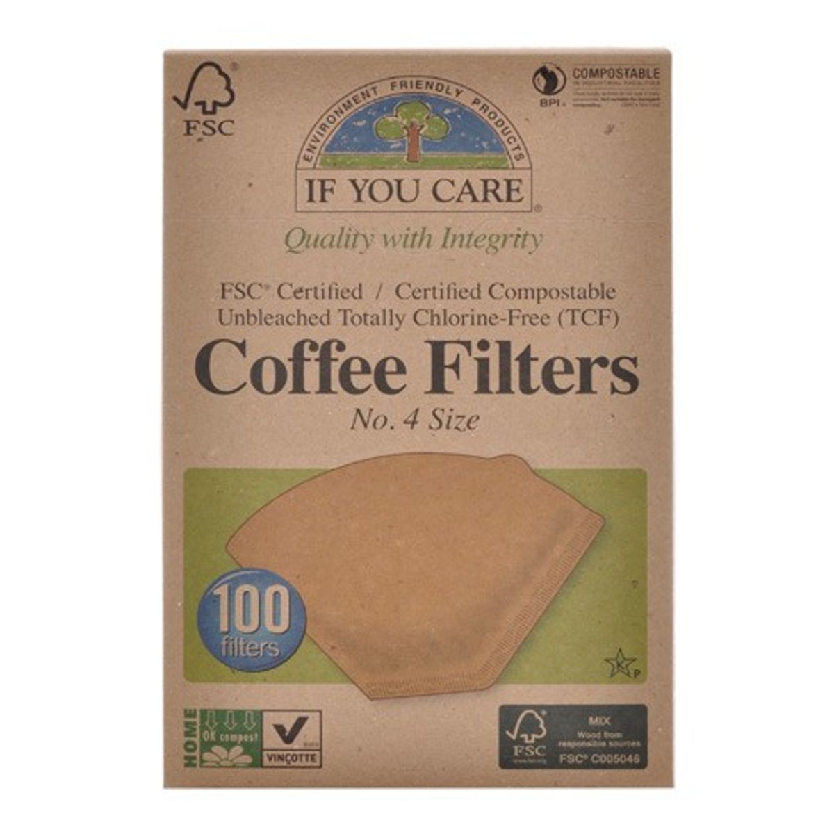 Coffee filters no. 4 ubleget - 100 stk - If You Care