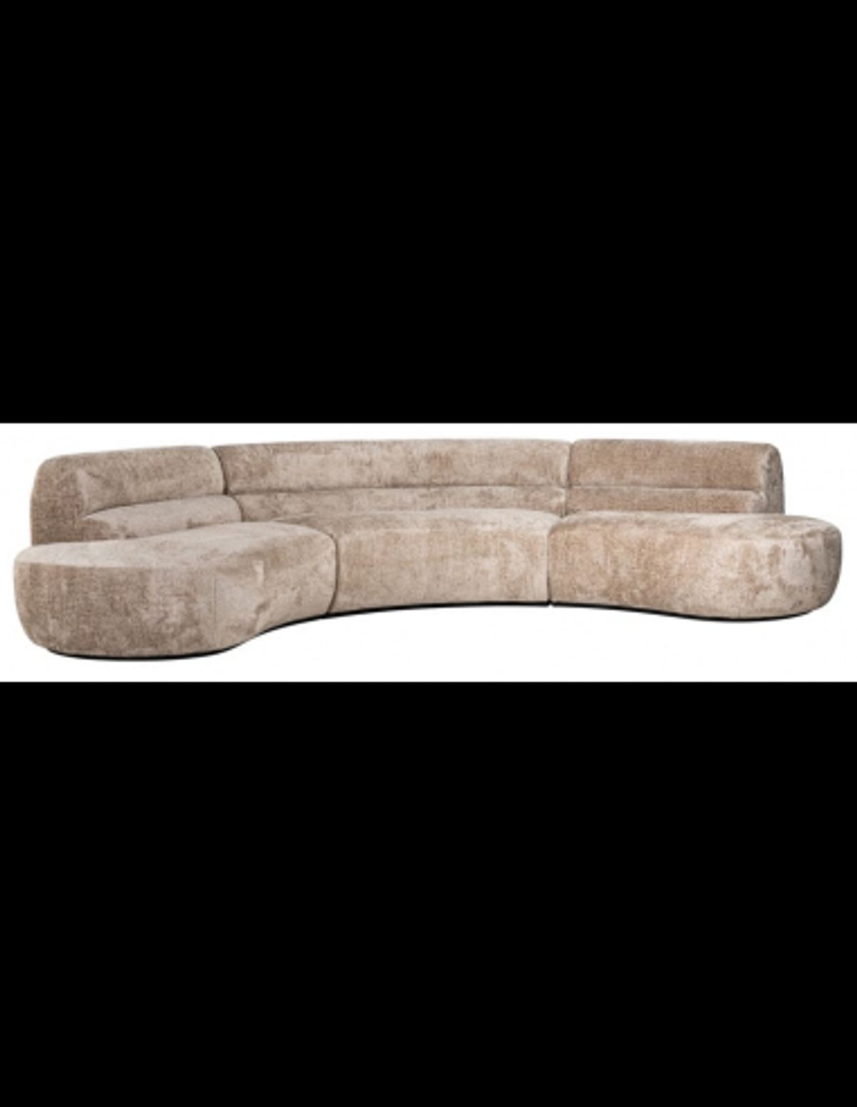 Colby buet sofa i chenille 360 x 100 cm - Natur