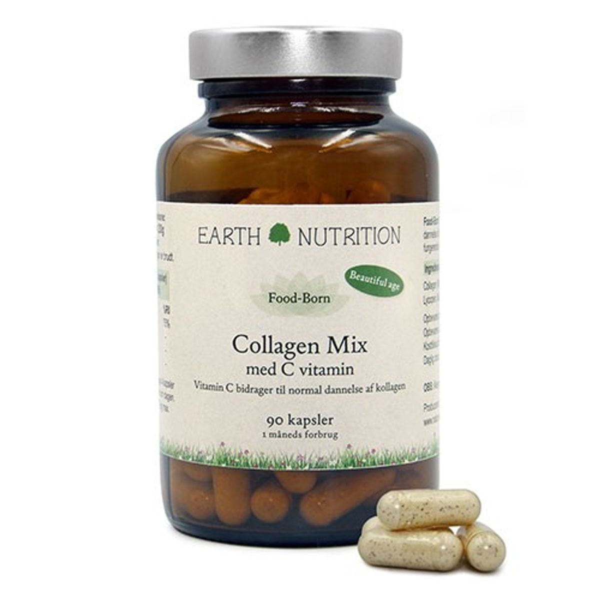 Collagen Mix med Vitamin C - 90 kapsler - Earth Nutrition