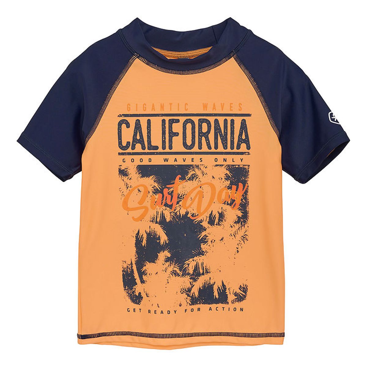 Color Kids Badebluse - Tangerine/Sort m. Print