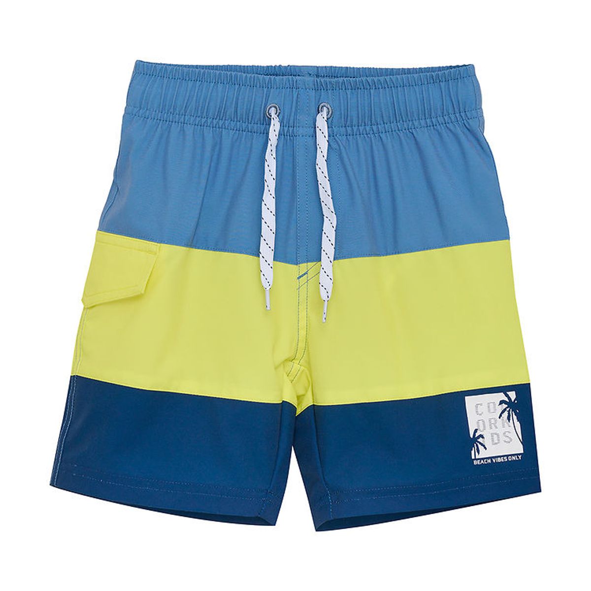 Color Kids Badeshorts - Støvet blå/Limelight/Navy