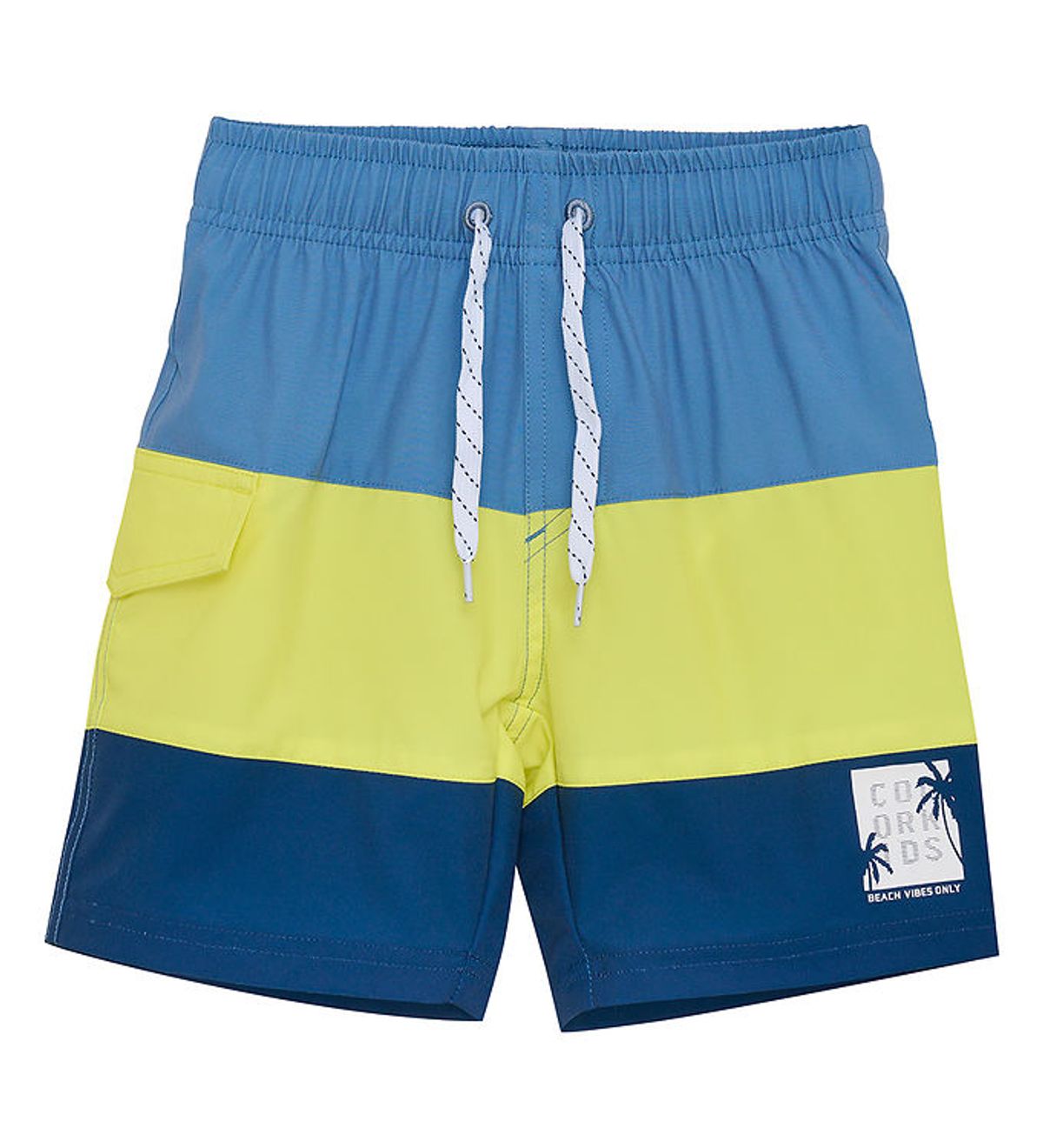 Color Kids Badeshorts - Støvet blå/Limelight/Navy