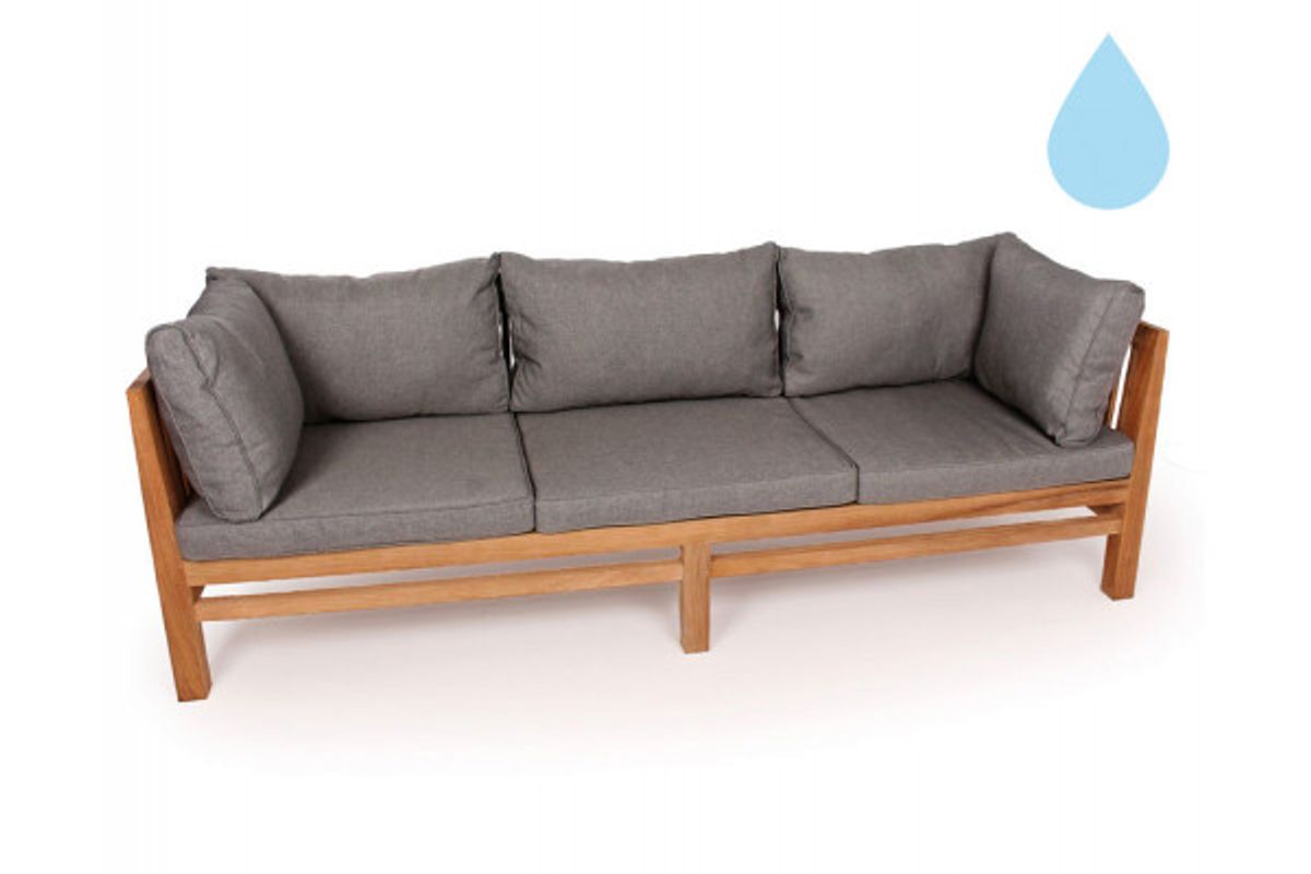 Colorado Teak Sofa 3 pers. Grå Vandafvisende