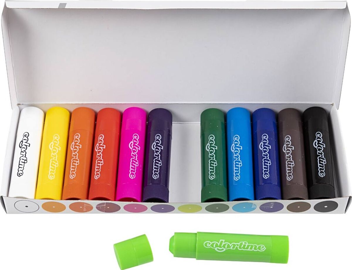 Colortime - Soft Color Stick - Farvekridt - Flere Farver - 12 Stk.