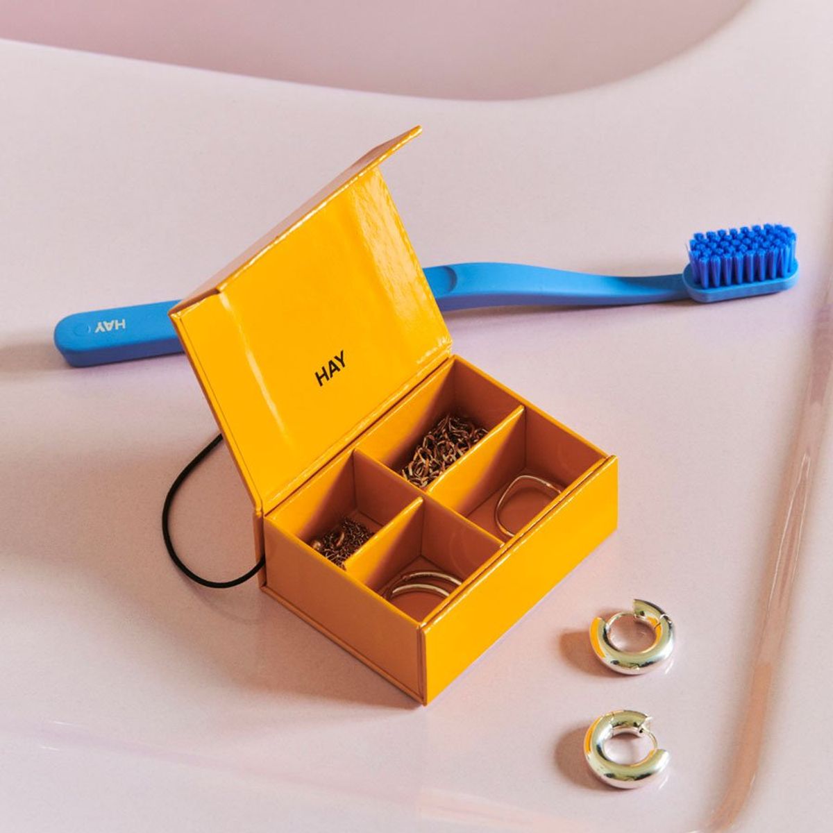 Colour Storage Travel Jewellery Box XS egg yolk