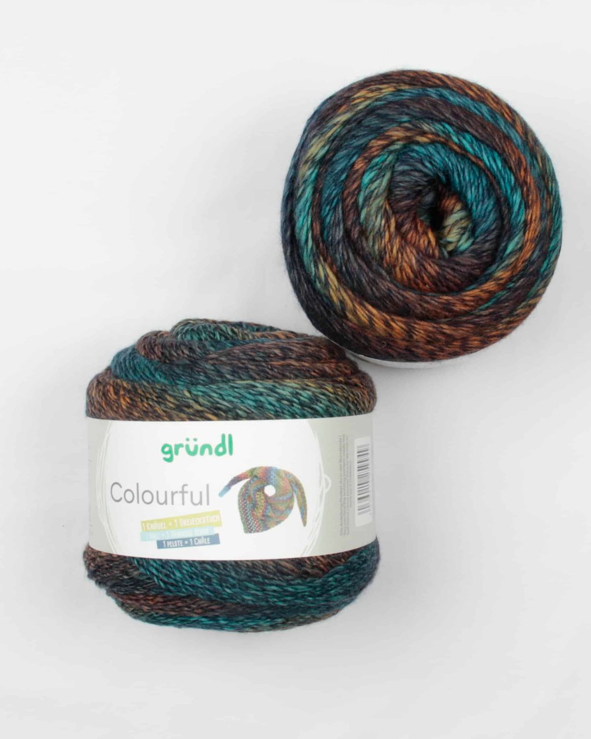 Colourful fra gründl i flere farvekombinationer - 02 Multifarvet - 35% Akryl, 65% Ren ny uld (superwash)