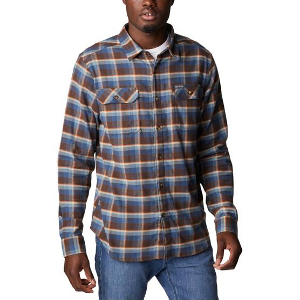 Columbia Flare Gun Stretch Flannel Mens, Cordovan Shadow