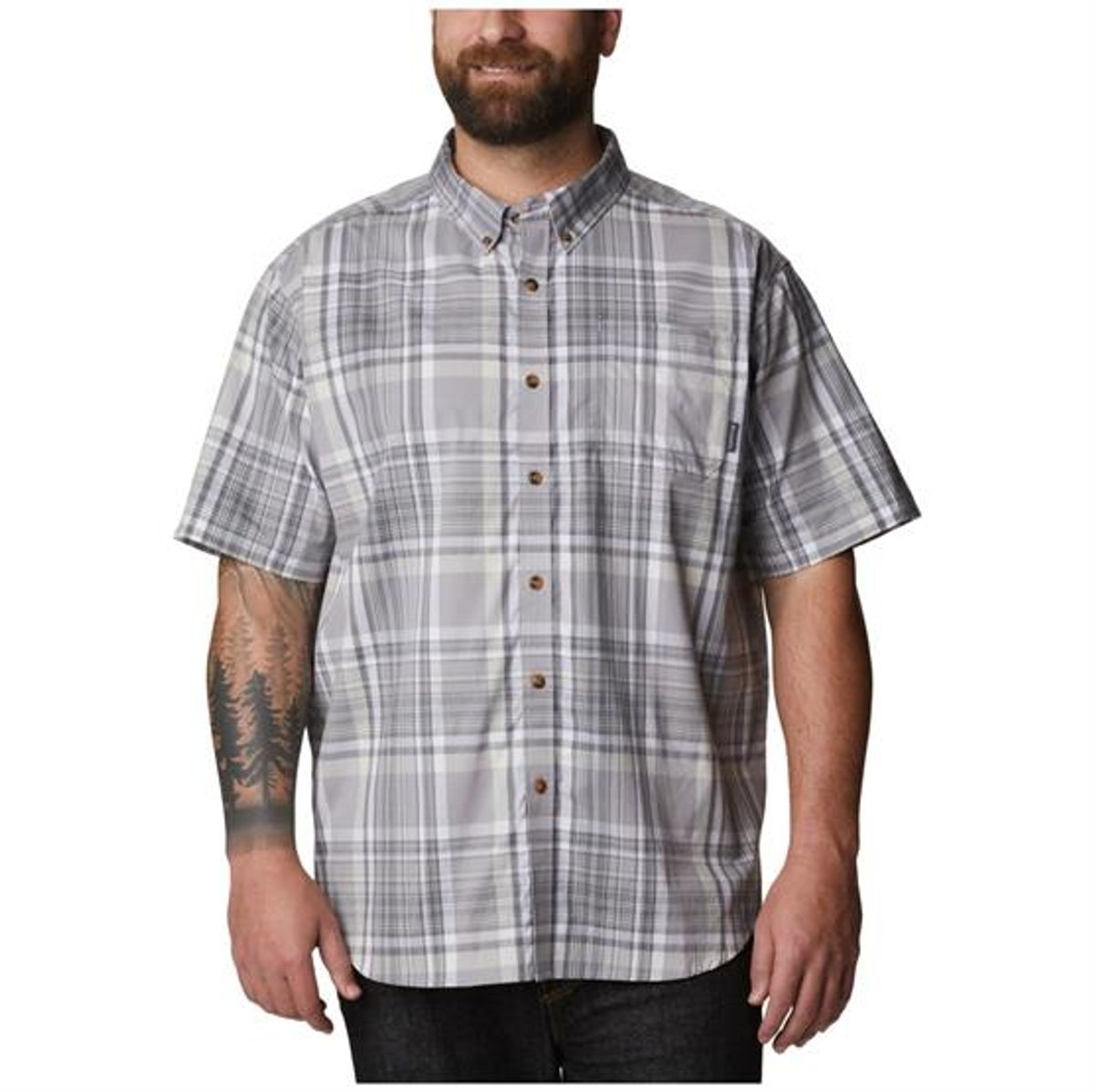 Columbia Rapid Rivers II SS Shirt Mens, Grey Plaid