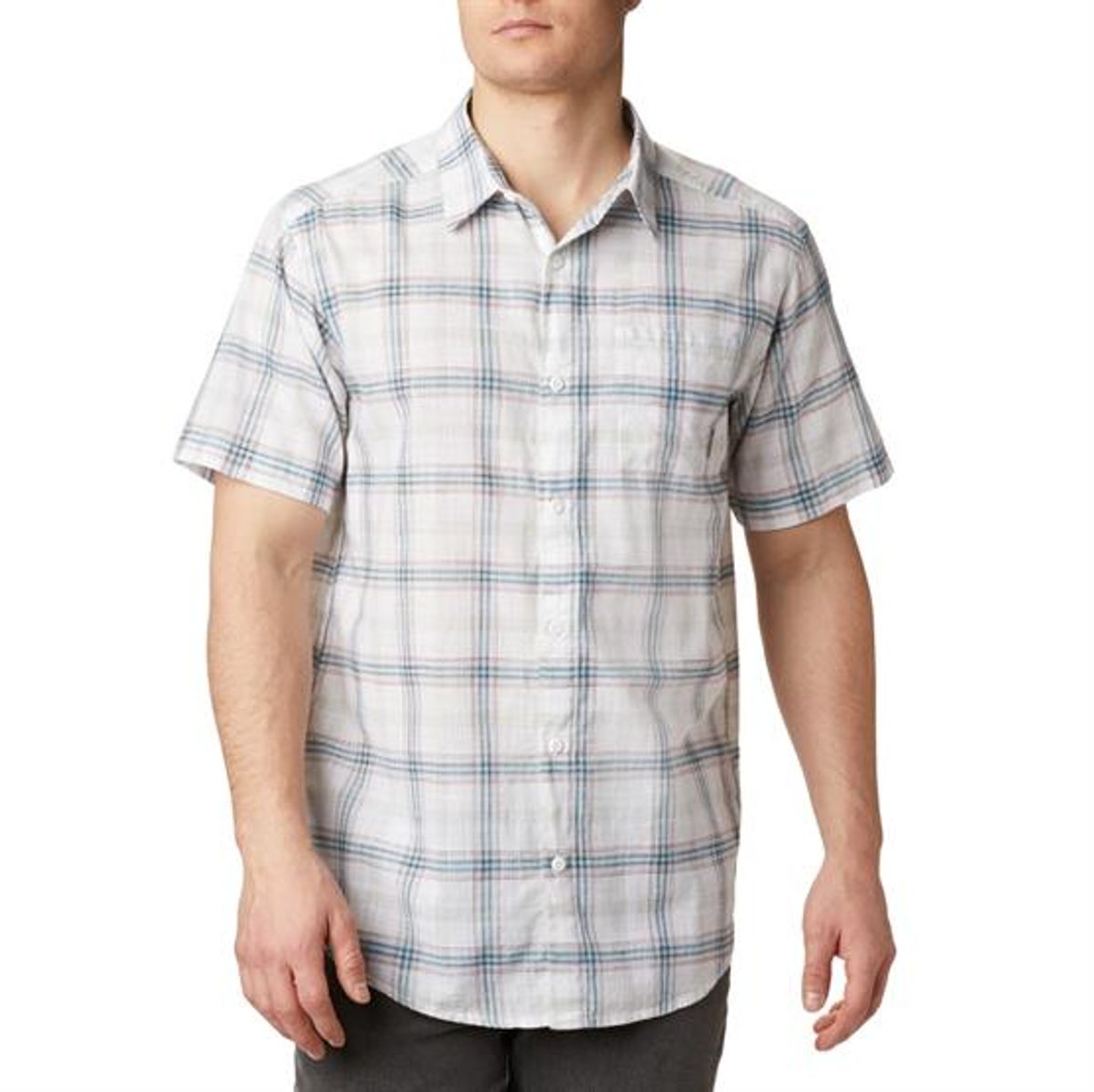 Columbia Under Exposure S/S Shirt Mens, White Tartan Plaid