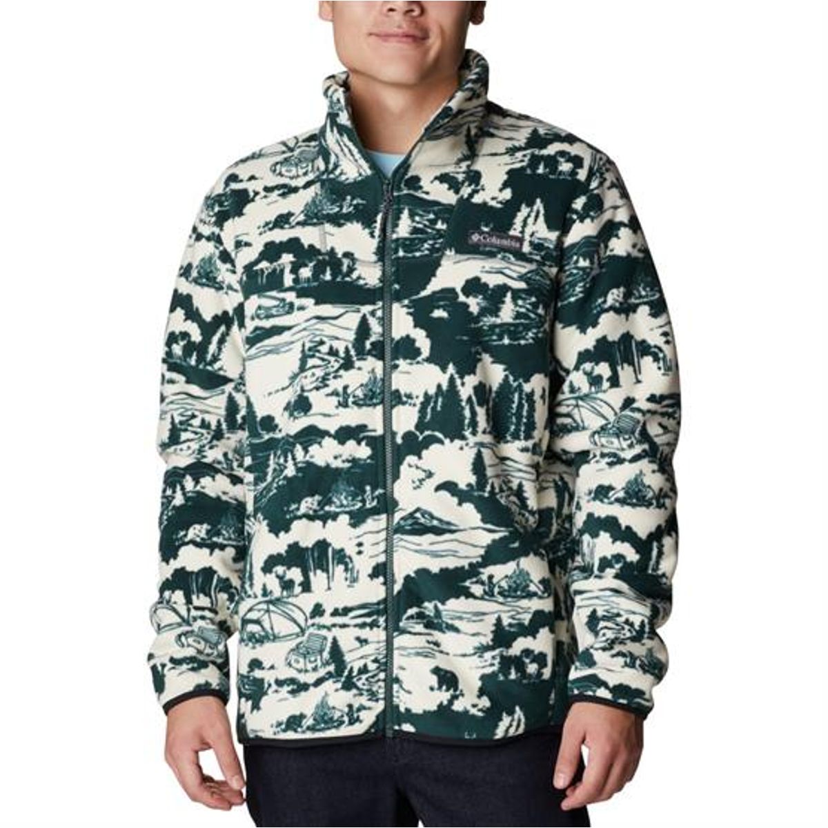 Columbia Winter Pass Full Zip Mens, Spruce Roasted Print