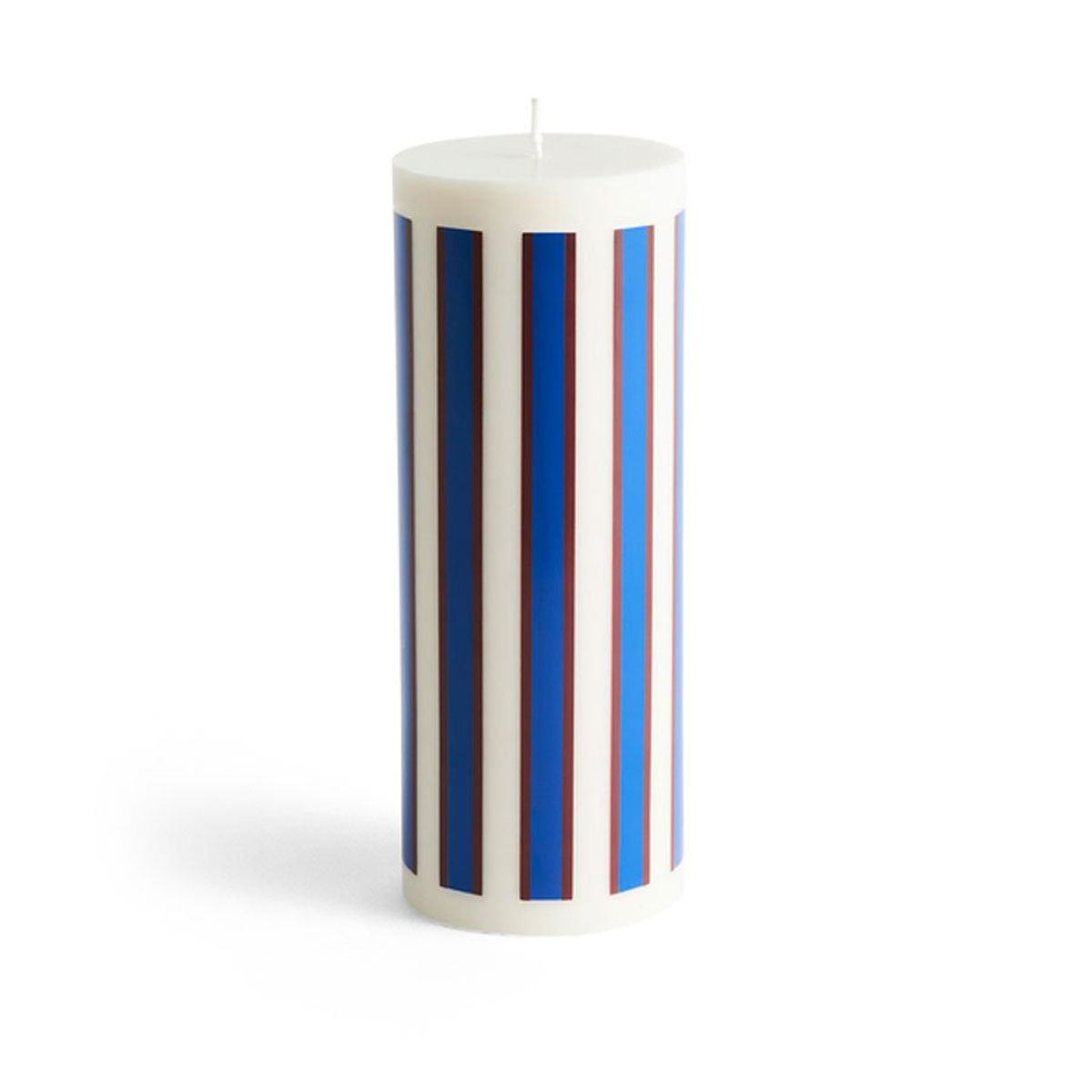 Column Candle L off-white, brown & blue