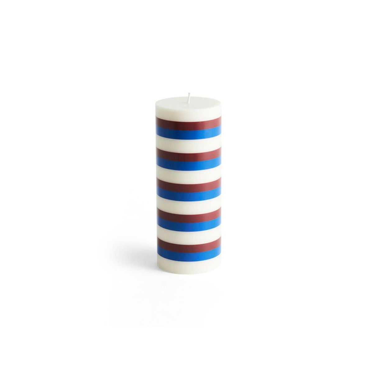 Column Candle M off-white, brown & blue