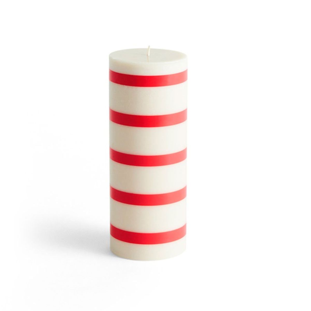 Column Candle M off-white & red