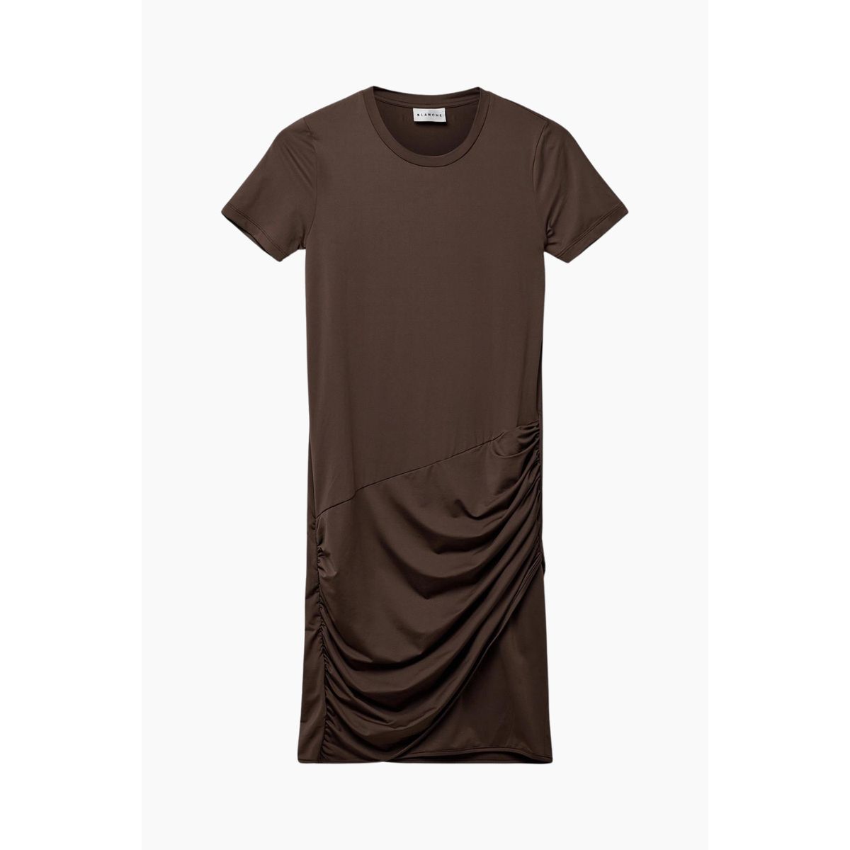 Comfy-BL Drape Dress - Chocolate Martini - Blanche - Brun XS