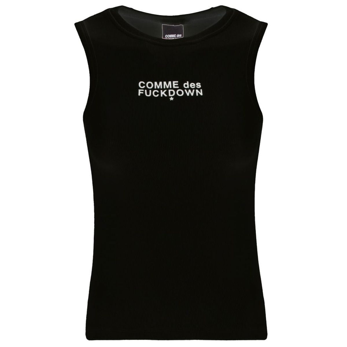 Comme Des Fuckdown Black Cotton Tops & T-Shirt