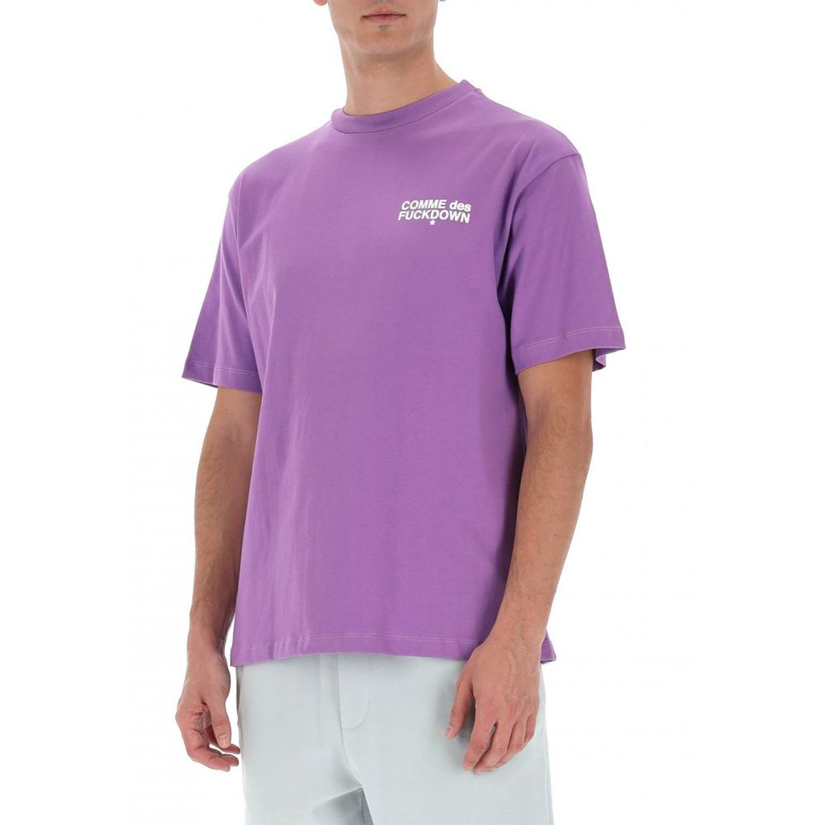 Comme Des Fuckdown Purple Cotton T-Shirt