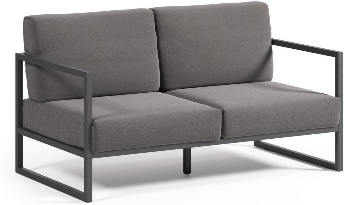 Comova, Udendørs 2-personers sofa, sort, H85x152x85 cm, aluminium