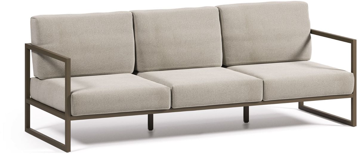 Comova, Udendørs 3-personers sofa, grå, H85x225x85 cm, aluminium