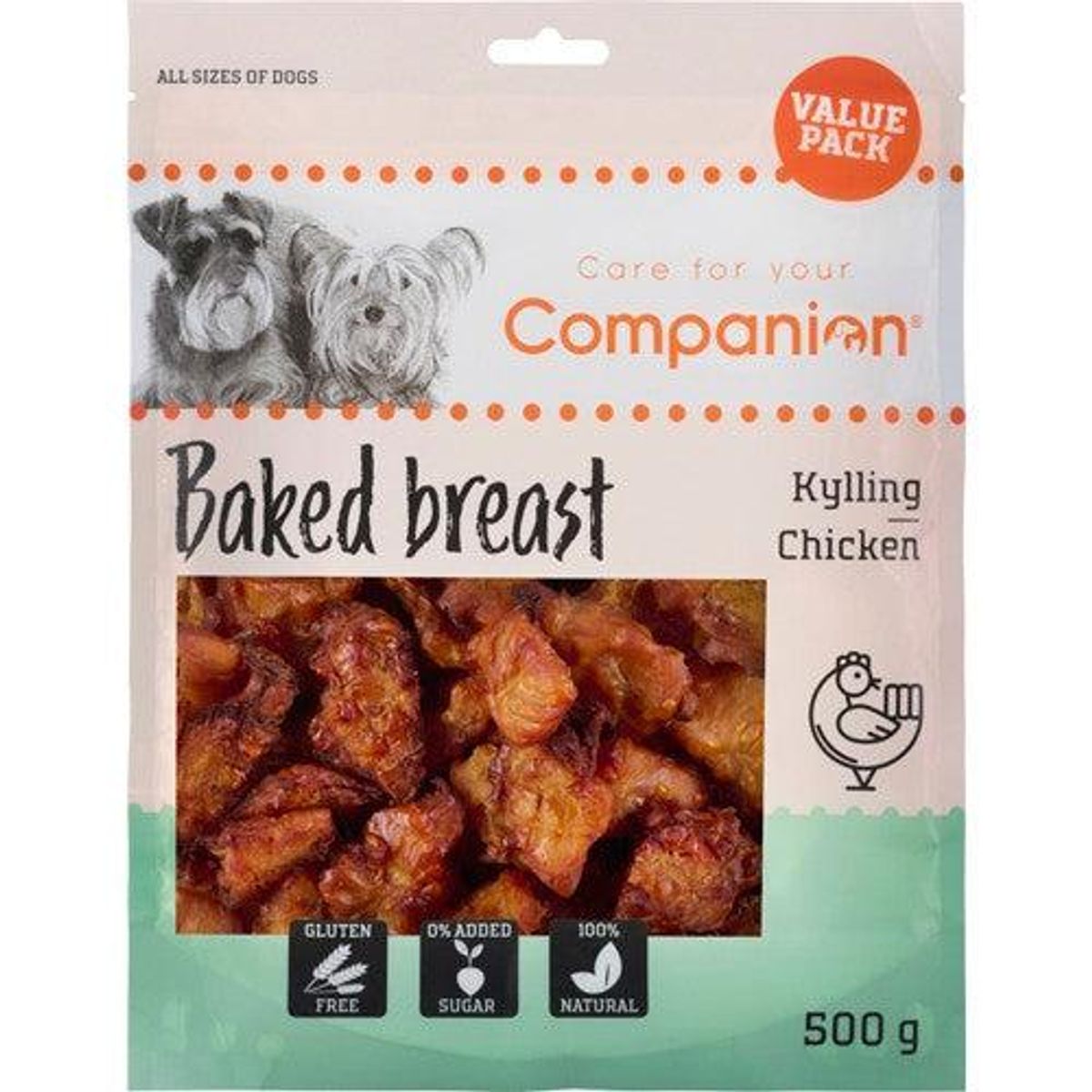 Companion Bagt Kyllingebryst - 500g Value Pack