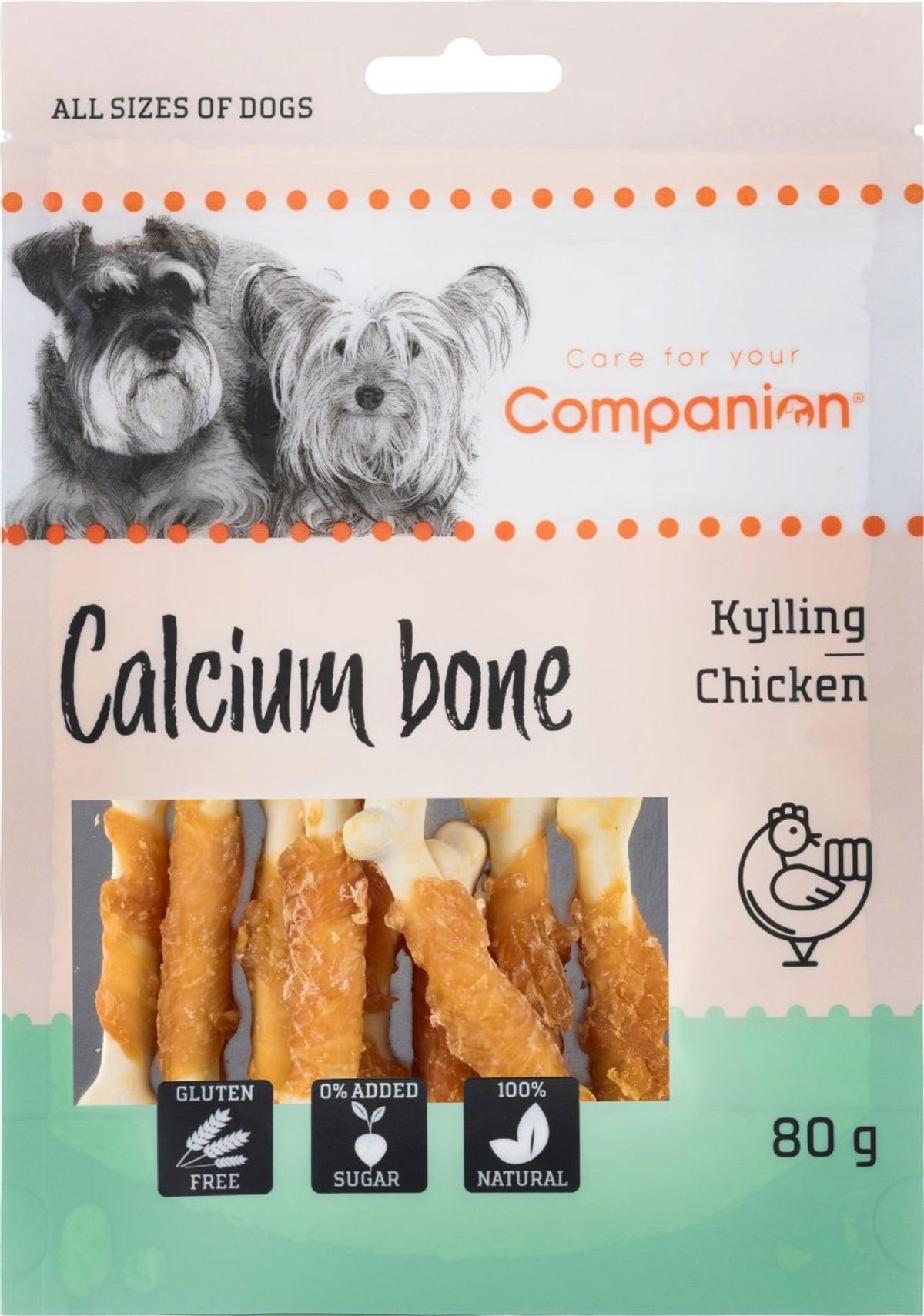 Companion Calcium Tyggeben Svøbt Med Kylling - 80g