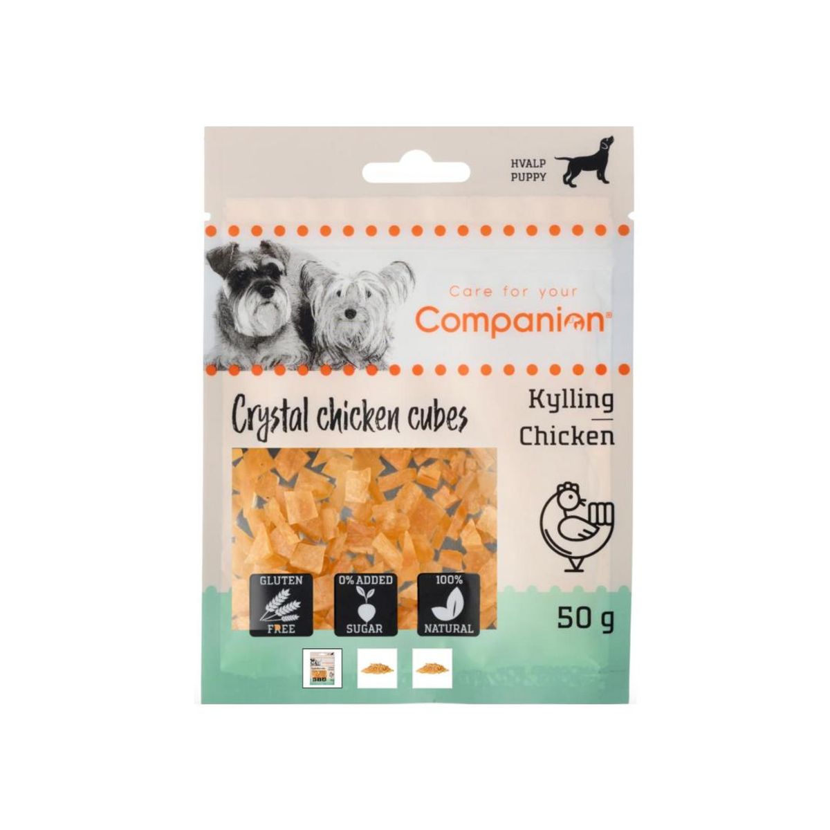 Companion Mini Kylling cubes til hvalpe, 50g