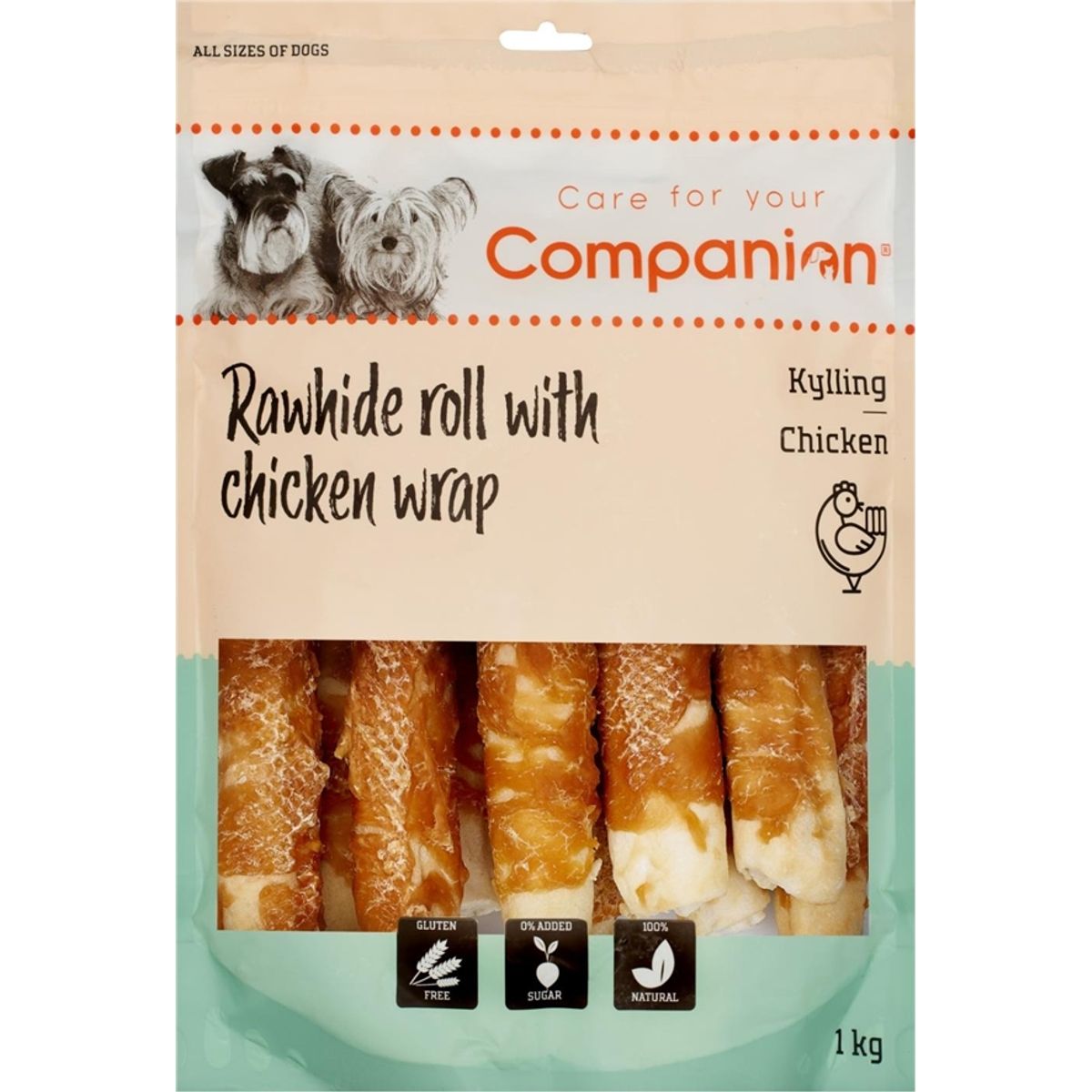 Companion rawhide roll with chicken wrap, 1 kg