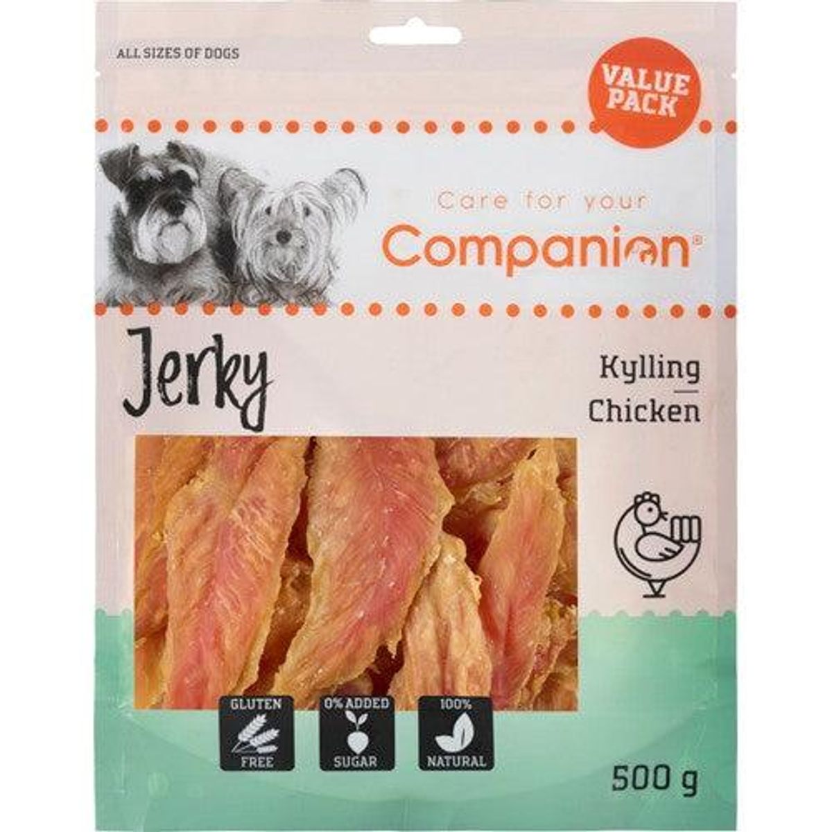 Companion Tørret kyllingekød - 500g Value Pack