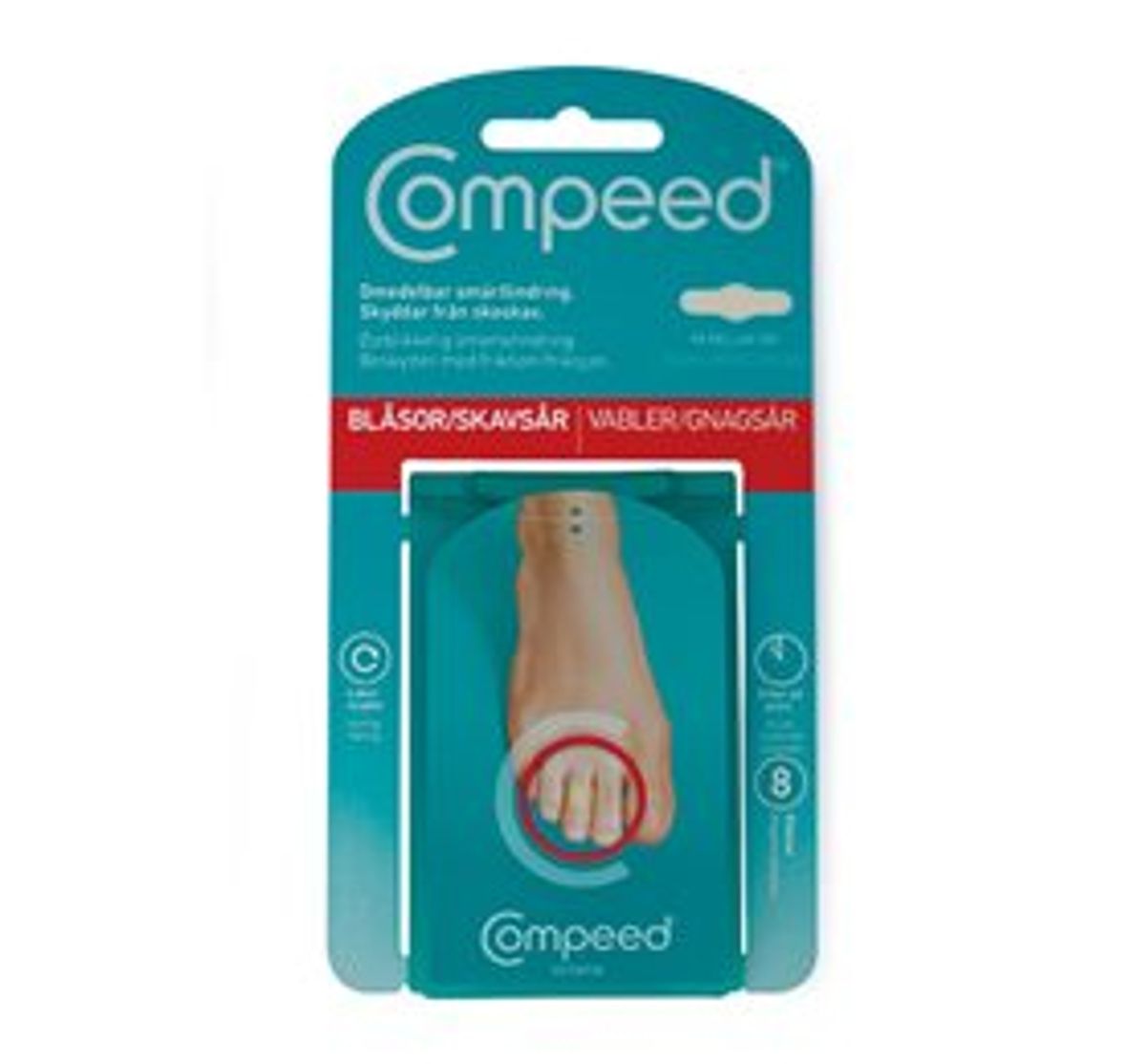 Compeed vabel plaster ml. tær 8 stk.