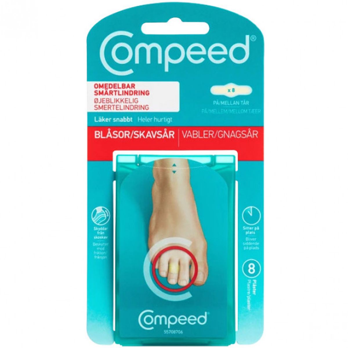 Compeed Vabel Tæer, vabelplaster, 8 stk