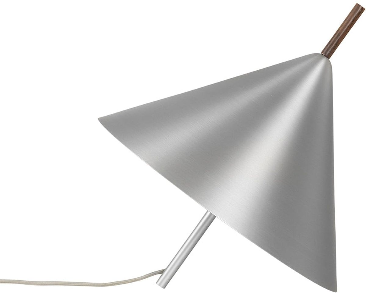 Cone, Lampe, sølv, H40x40 cm, aluminium, valnød