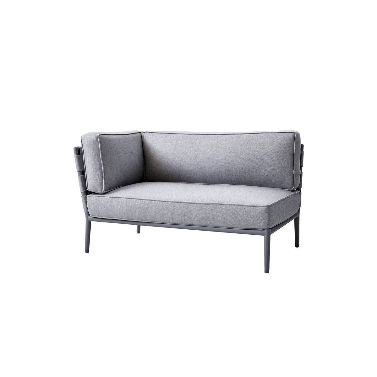 Conic 2 pers. Modulsofa, højre inkl. hyndesæt fra Cane-line (Light grey)