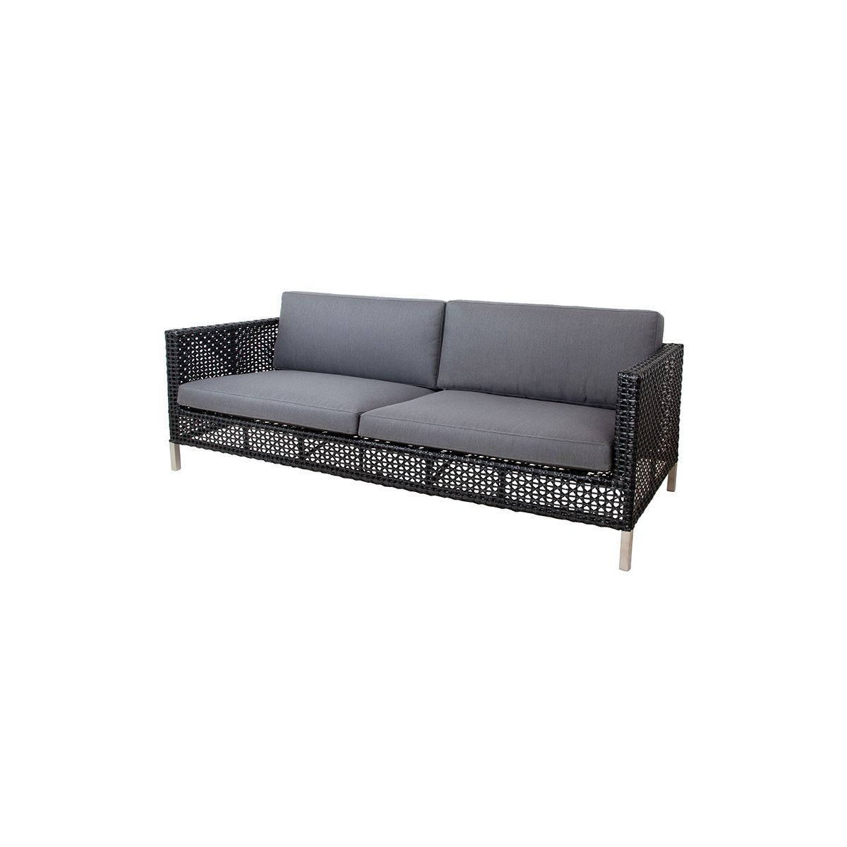 Connect 3 personers Sofa, black/antracite fra Cane-line (Grey, Cane-line Natté)