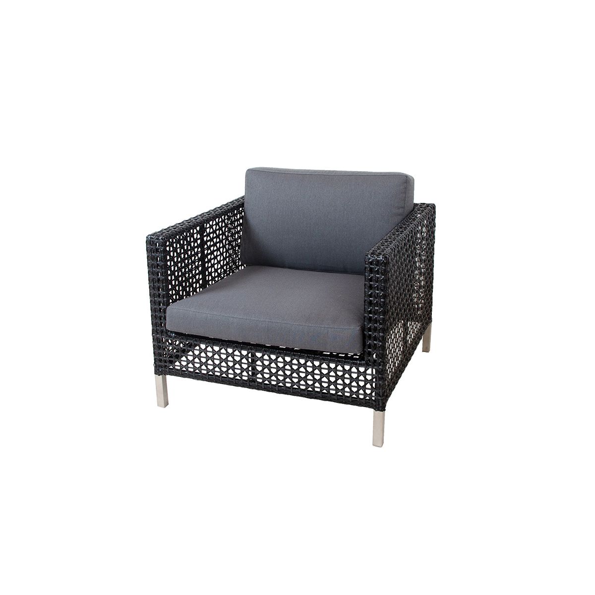 Connect Loungestol, black/antracite fra Cane-line (Grey, Cane-line Natté)