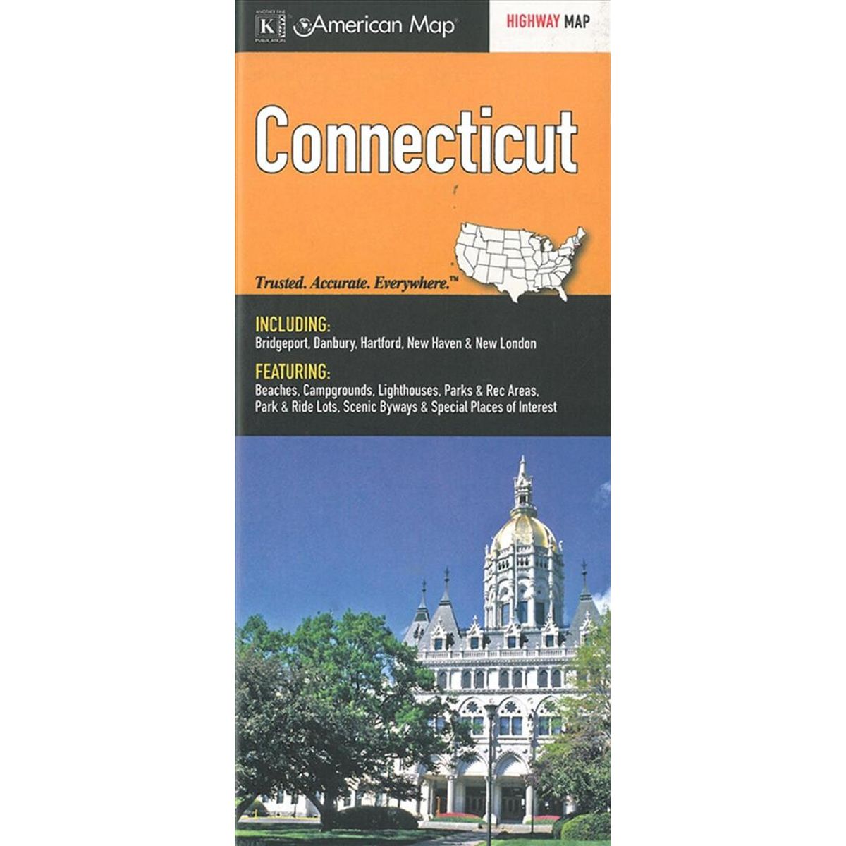 Connecticut Highway Map, American Map - Kappamap - English Book