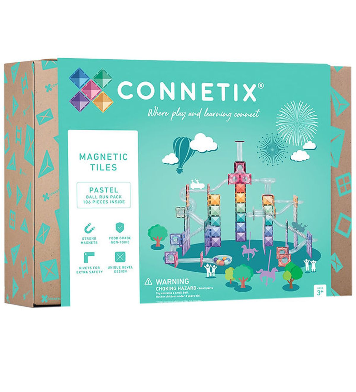 Connetix Magnetsæt - 106 Dele - Pastel Ball Run