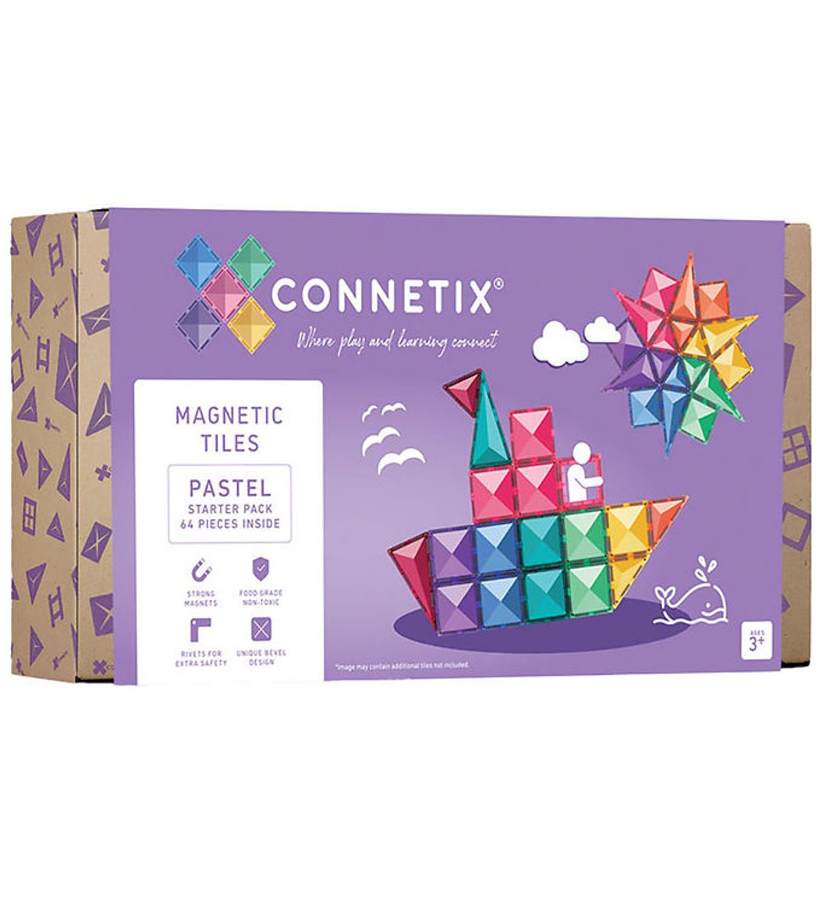 Connetix Magnetsæt - 64 Dele - Pastel Starter Pack