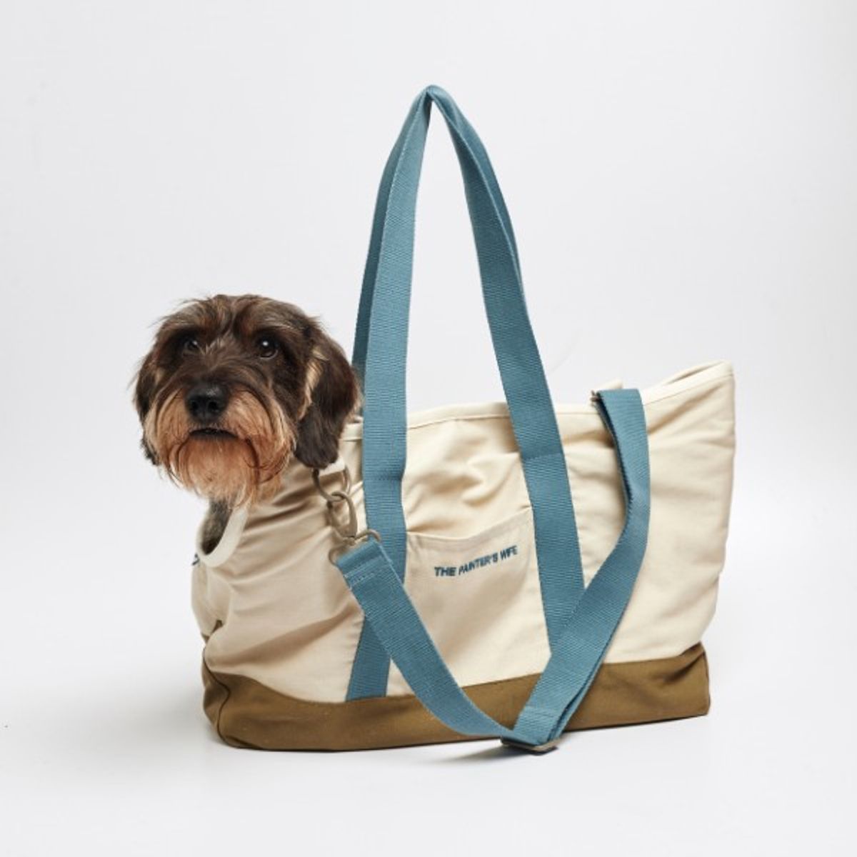 Constantin Bag // Farverig hundetaske med cross-body rem (blå/kaki) - M