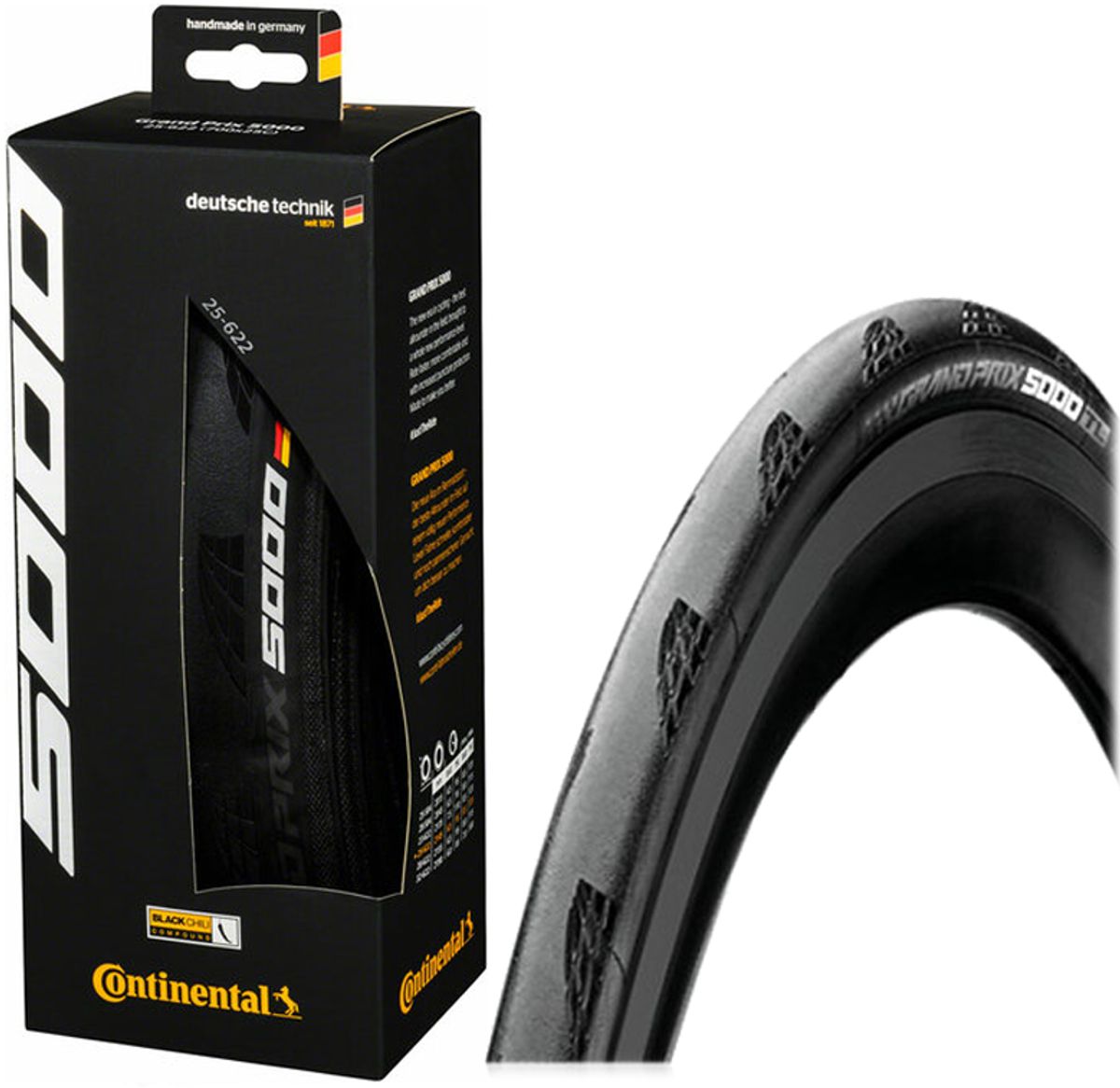 Continental Grand Prix 5000 Tubeless Folding Racerdæk 700x25c/32c - Sort