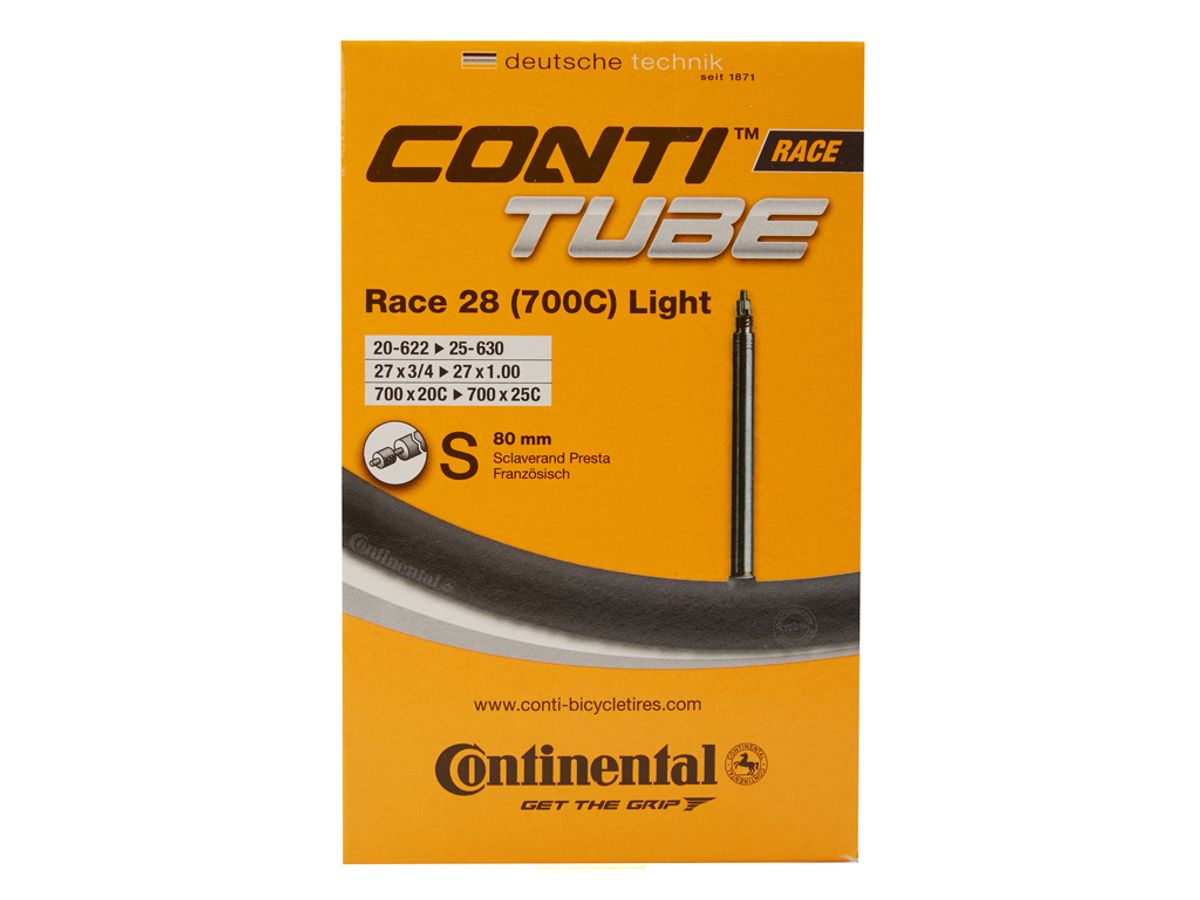 Continental Race 28 Light - Cykelslange - Str. 700x20-25c - 80 mm racerventil