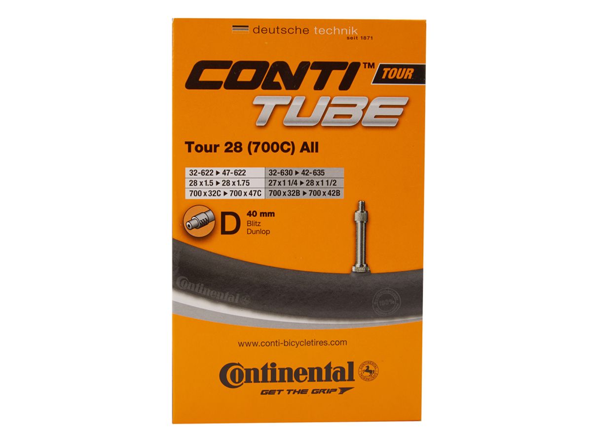 Continental Tour 28 All - Cykelslange - Str. 700x32-47c - 28" x 1 1/2" - Dunlopventil 40mm