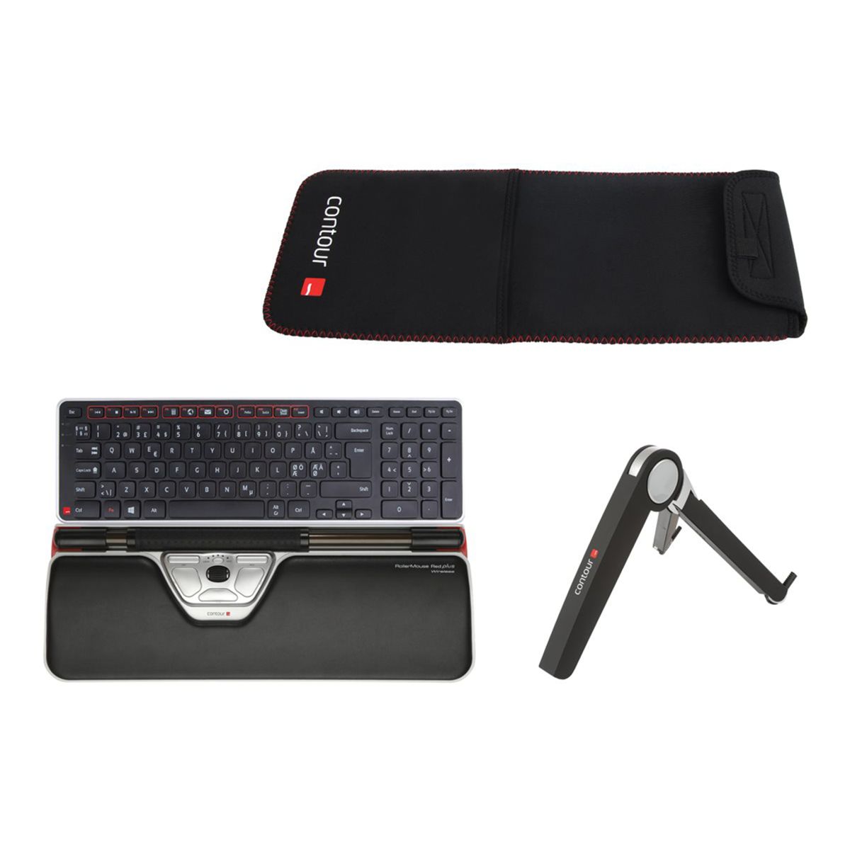 Contour - Rollermouse - Rejse kit - Red Plus WL - Sort