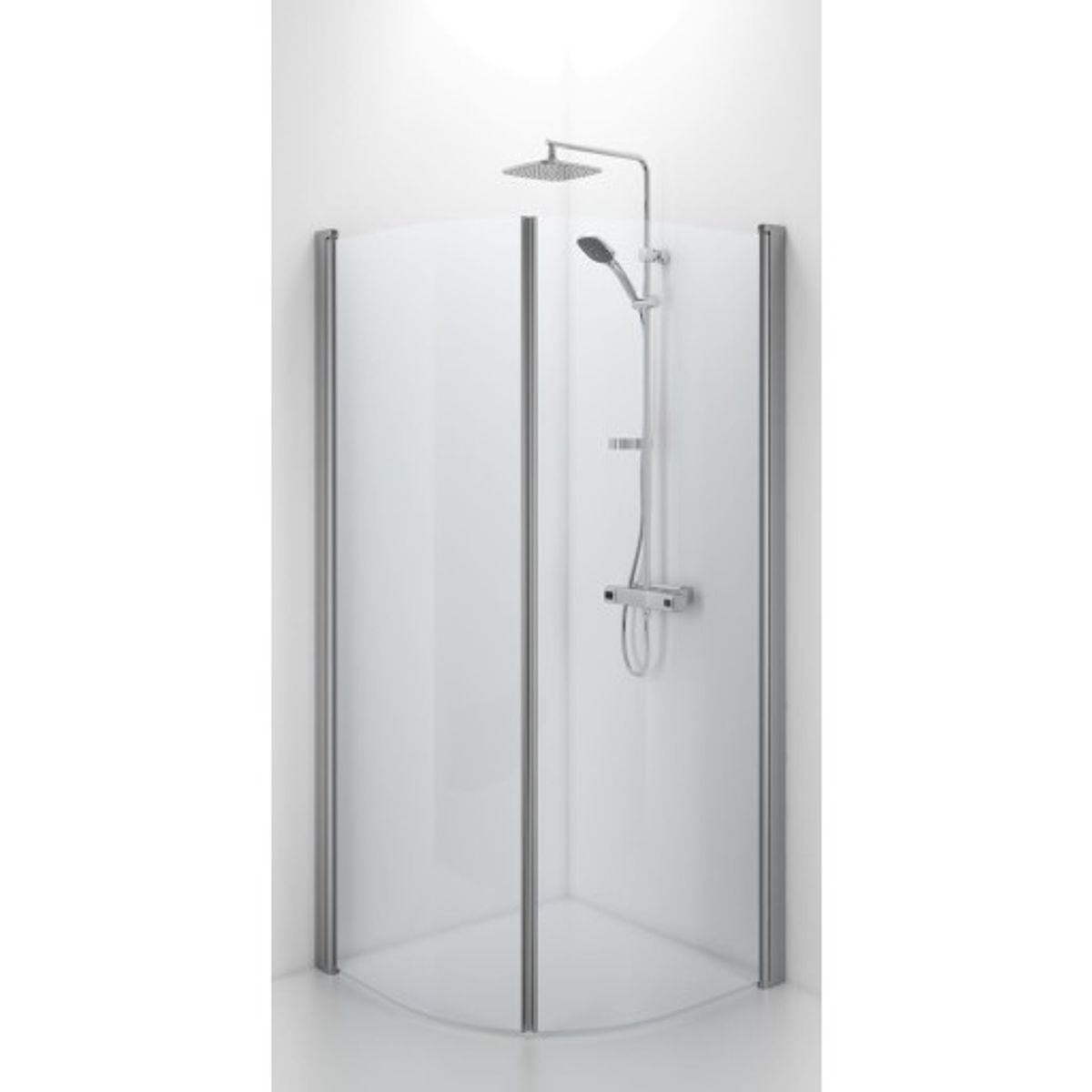 Contura Shower Space brusehjørne, 89x89 cm, klart glas, aluminium profil