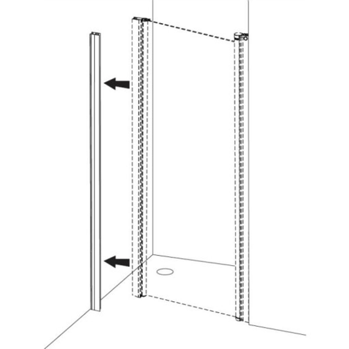 Contura Shower Space udvidelsesprofil, mat aluminium